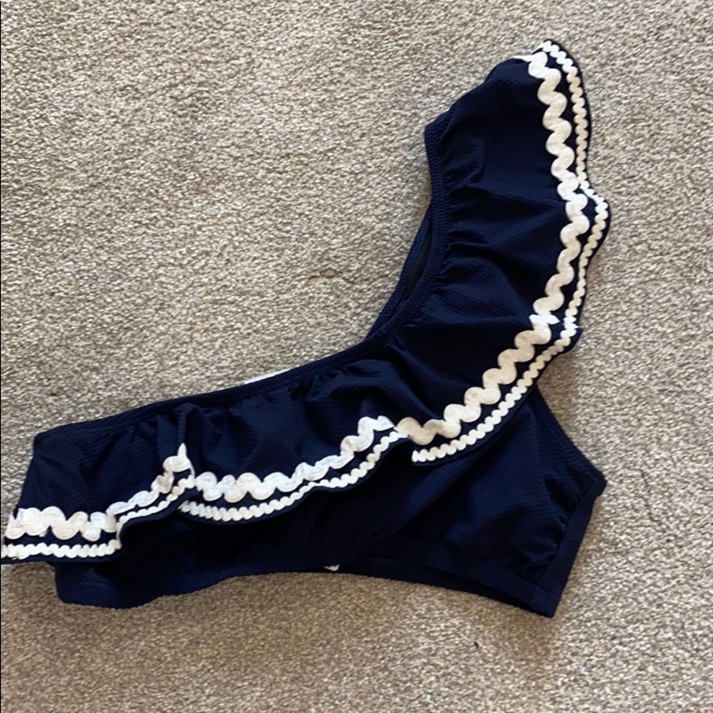 NEW J Crew one shoulder bikini top XS
